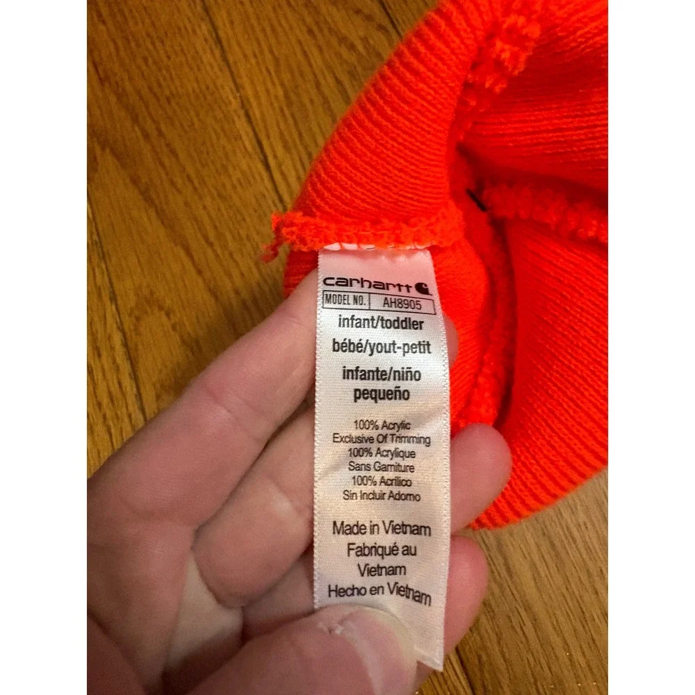 Carhartt Kids Toddler Brite Orange Acrylic‎ Watch Hat Beanie AH8905 NWT Neon